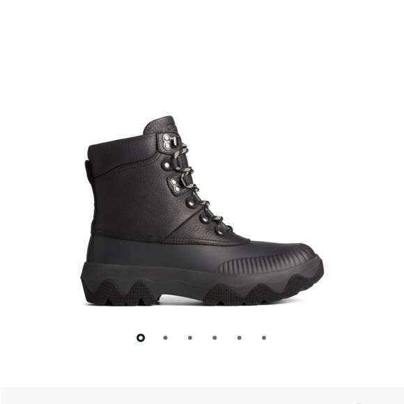Sperry Black Lace Up Boots New In Box - Picture 1 of 8